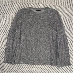 Zara Trafaluc Gray Long Sleeve Top